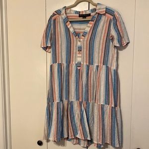 Clover and Sloane Striped Mini Dress